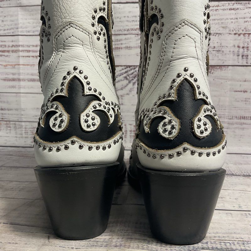 Idyllwind White & Black Studded Western Cowboy Boot Women's 10