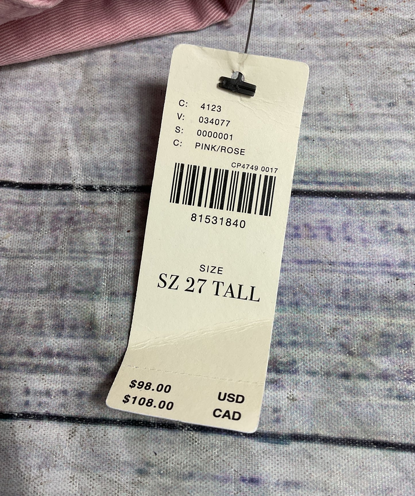 Pilcro For Anthropologie Utility Pants Pink Rose 27T
