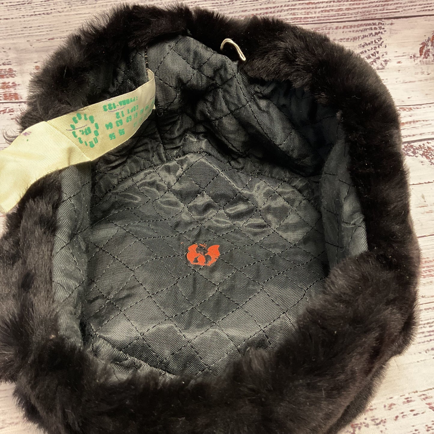 USSR Soviet Navy Black Faux Fur Ushanka Hat