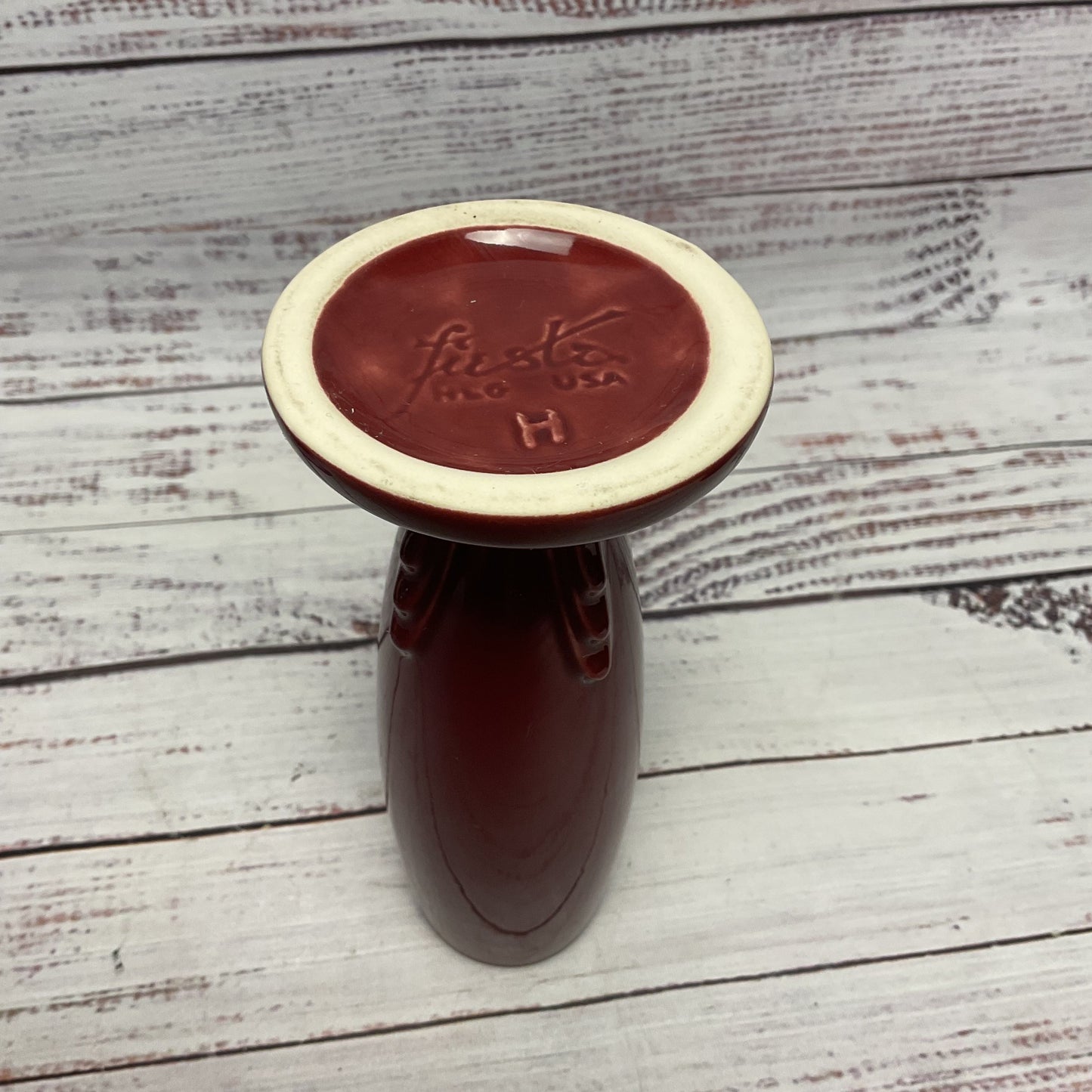 Vintage Fiestaware Cinnabar Burgundy Red Retired Bud Vase 6"