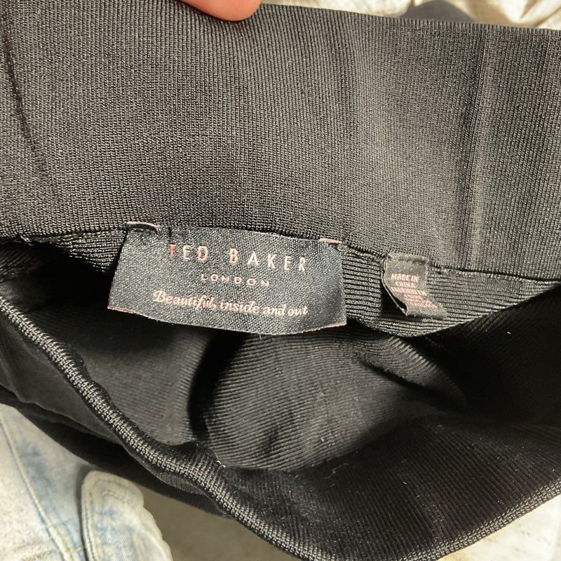 Ted Baker Black Elastic Waist Pencil Mini Skirt - Size XS