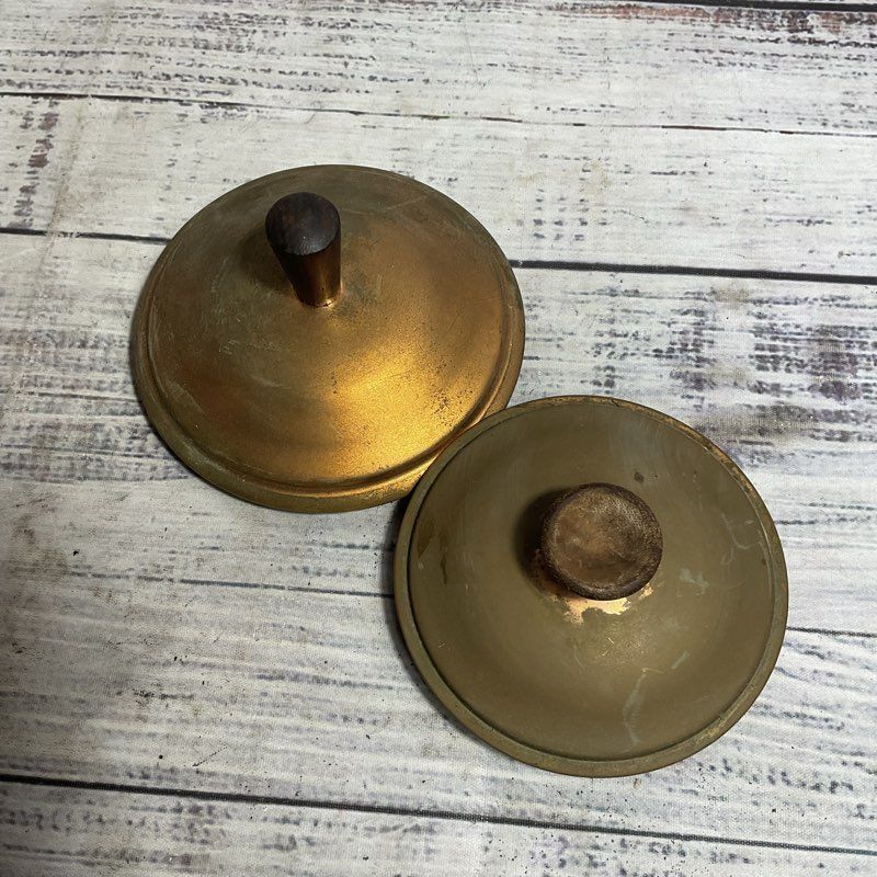 Tagus Set Of 2 Vintage Copper Wood Handle Turkish Coffee Pots