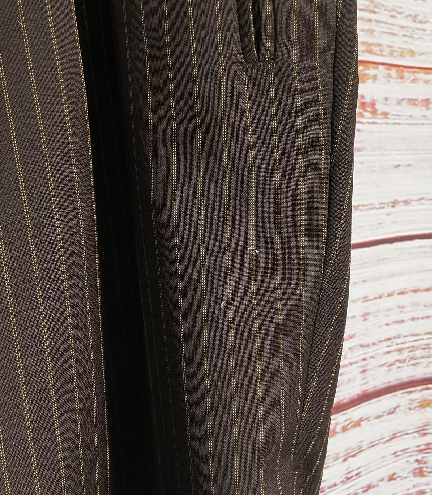Hugo Boss Pinstripe Dress Pants Brown 42L