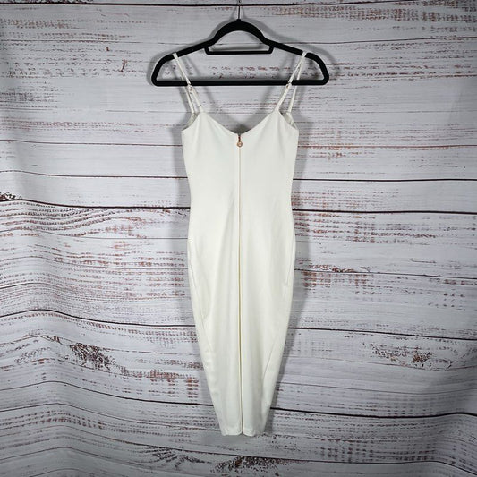Nookie Bailey White Wiggle Mini Spaghetti Strap Formal Wedding Dress - Size XS