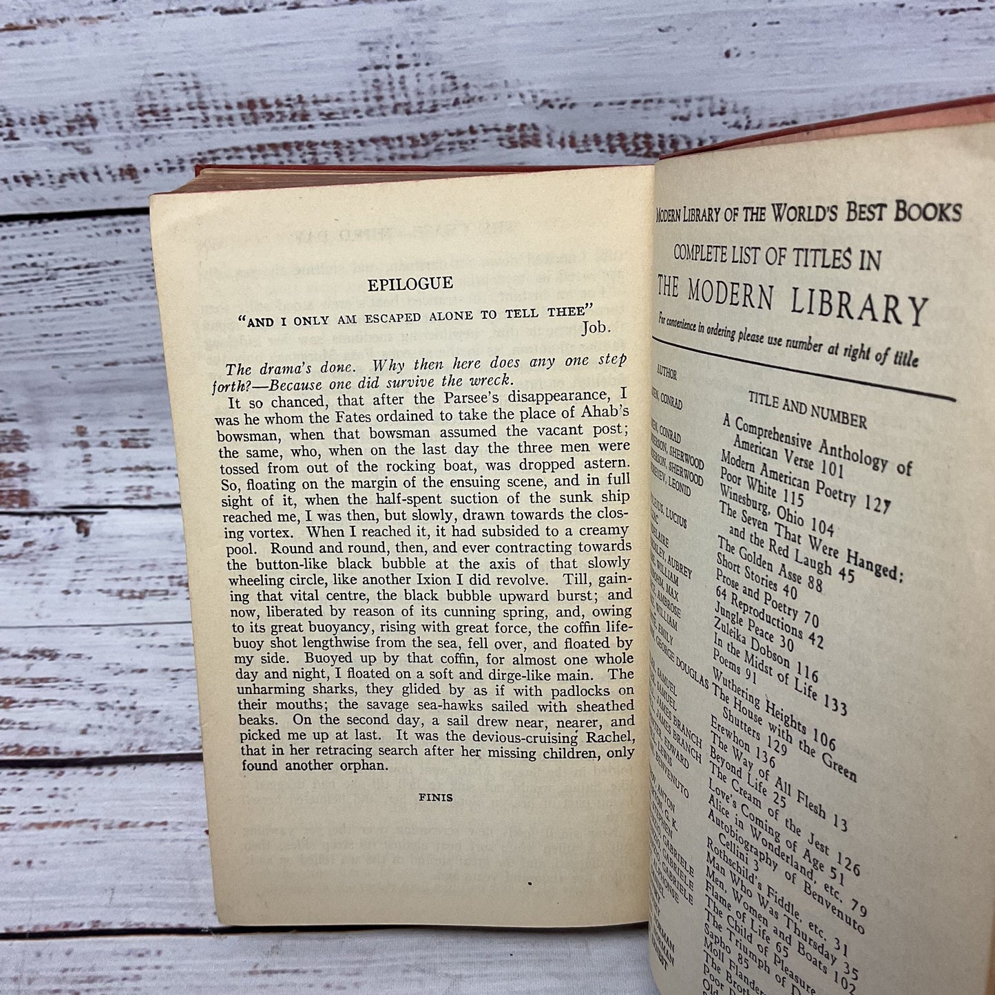 Antique Modern Library Moby Dick Herman Melville Flexible Cover 1926