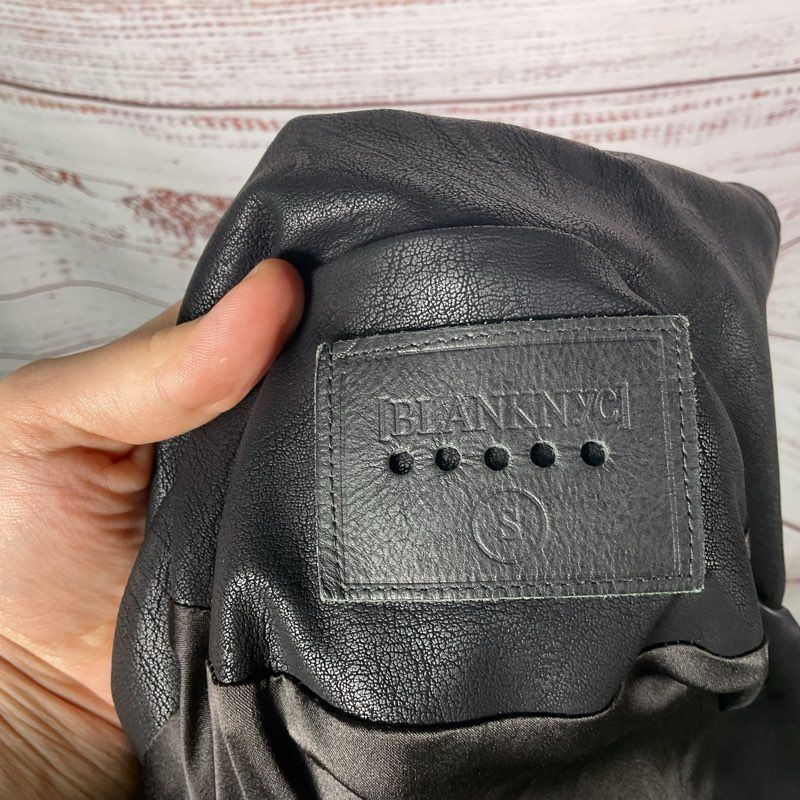 BlankNYC Black Vegan Leather Motorcycle Jacket - Size Small