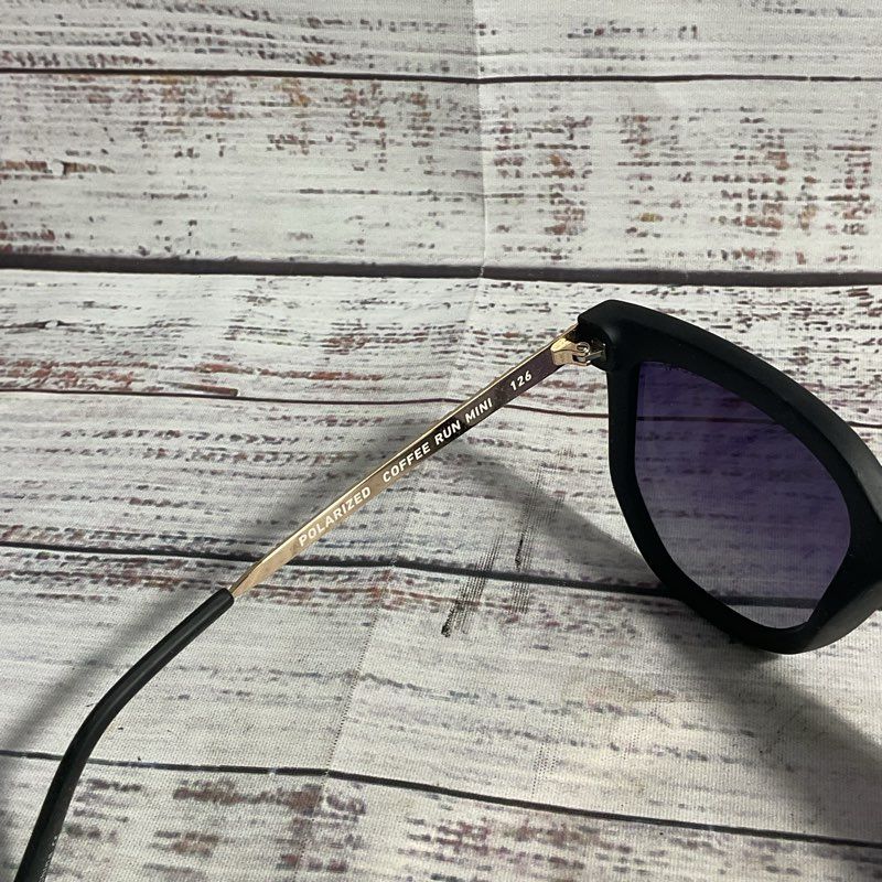 Quay Coffee Run Mini Black Purple Ombre Lens Polarized Sunglasses One Size
