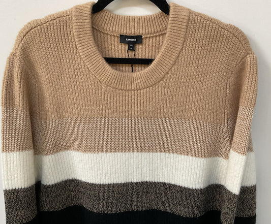 Express Men's Fuzzy Striped Crew Neck Sweater Size M