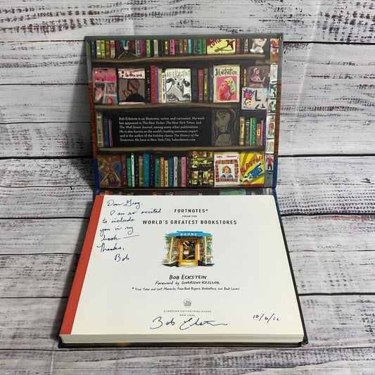 SIGNED Footnotes From The Worlds Greatest Bookstores Bob Eckstein Hardcover Book
