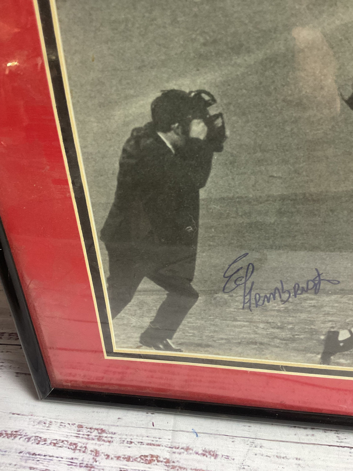 Signed Baseball Carlton Fisk Ed Armbrister Bunt Collision Photo