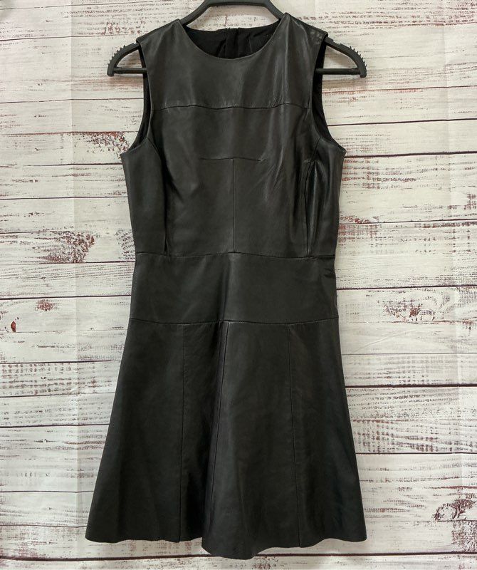 Women's A.L.C. Black Sleeveless Leather Dress Size 0 STUNNING!
