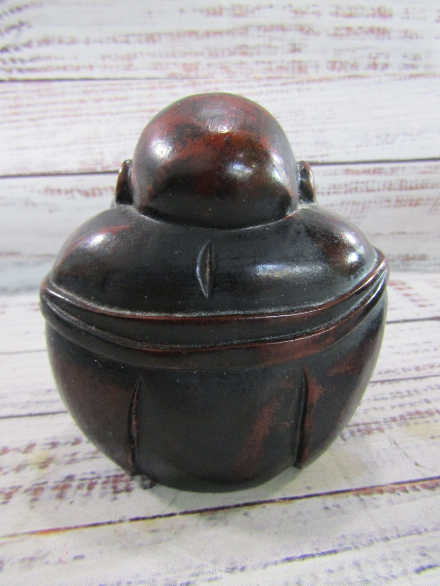 Set of 2 Wooden Buddha Figurines