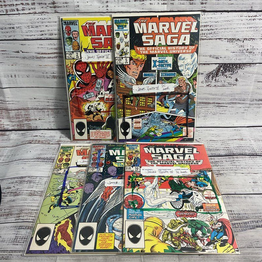 Lot Of 5 Vtg. Marvel Saga #2 5 8 9 10 Ungraded Superhero Comics 1985