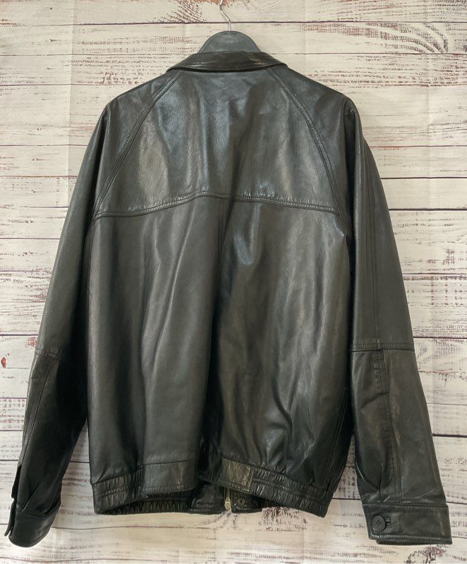 Men's Bruno Magli Black Leather Jacket Size 42 US Size 32/M