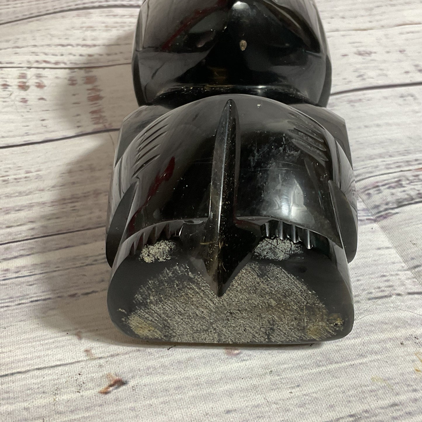 Black Obsidian Aztec/Mayan Warrior Figurine- 8.25"