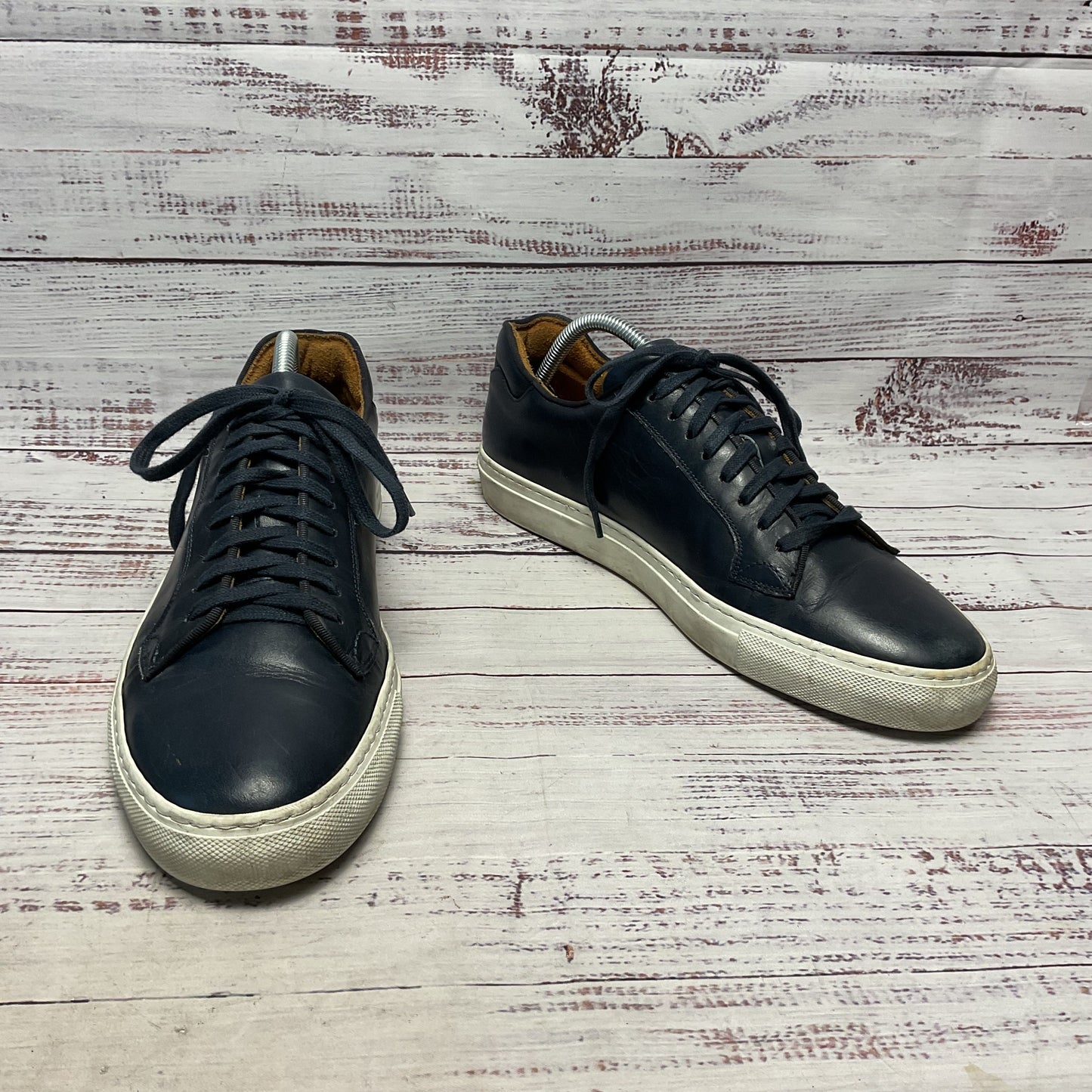 Velasca Milano Navy Blue Leather Sneaker Casual Shoe Men Size 9 42EU