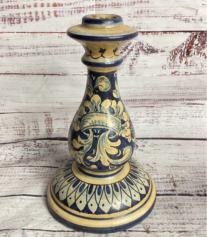 Magnanelli Gubbio for Cottura 8" Italian Set of 2 Candle Holders Multicolor
