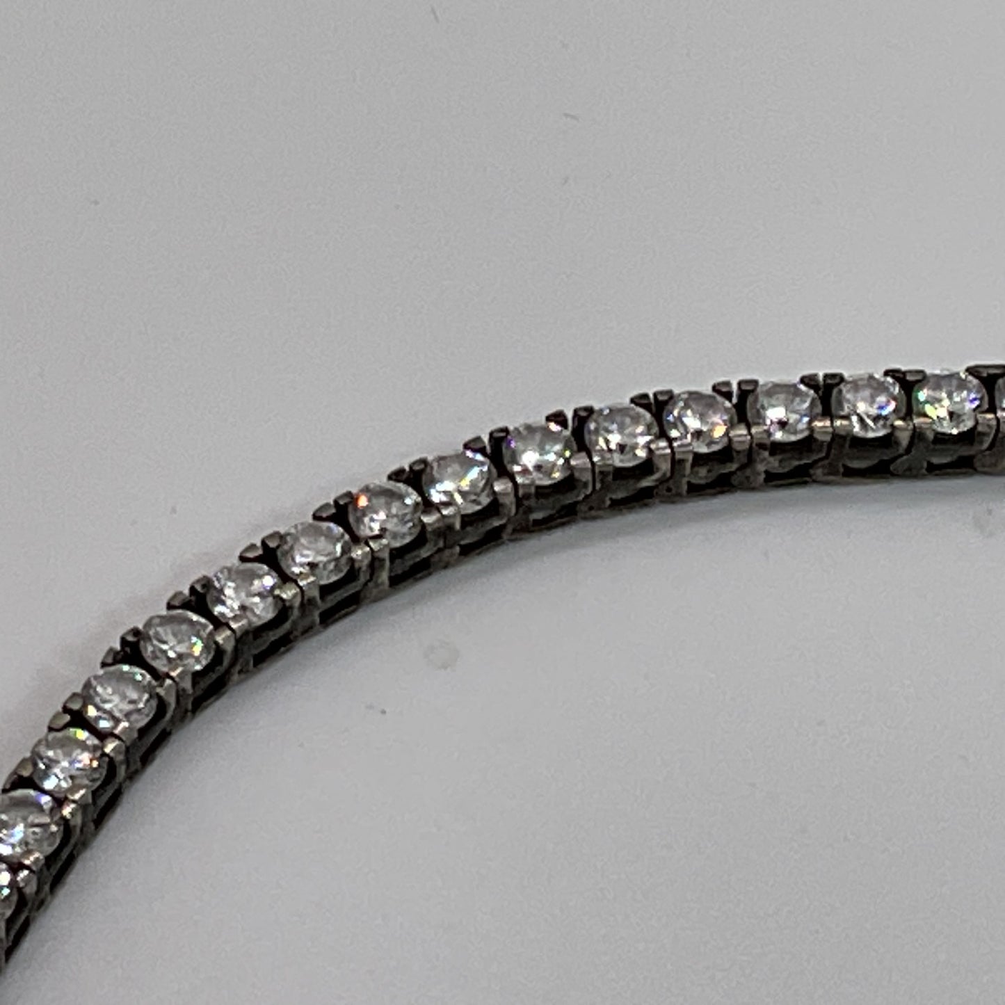 Sterling Silver & Cubic Zirconia 7.5" Tennis Bracelet- 10.76g