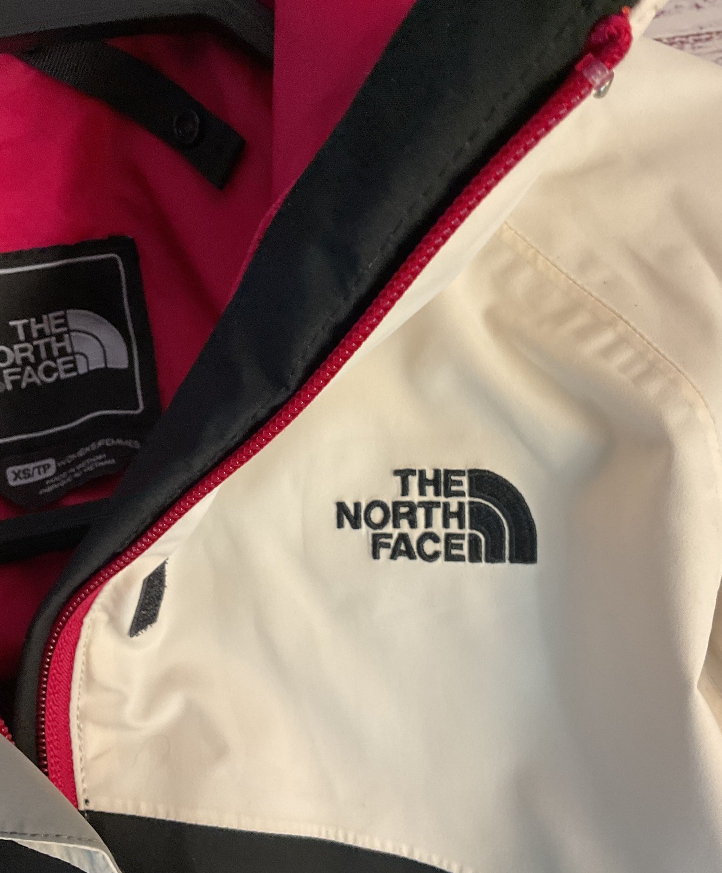 Women's The North Face Black with gray and white Jacket with hood Size XS