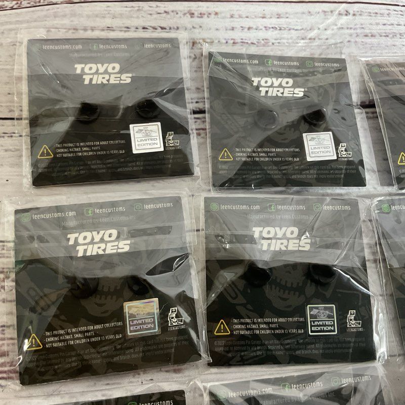 Set of 9 Limited Edition LEEN CUSTOMS X TOYO TIRES Pins