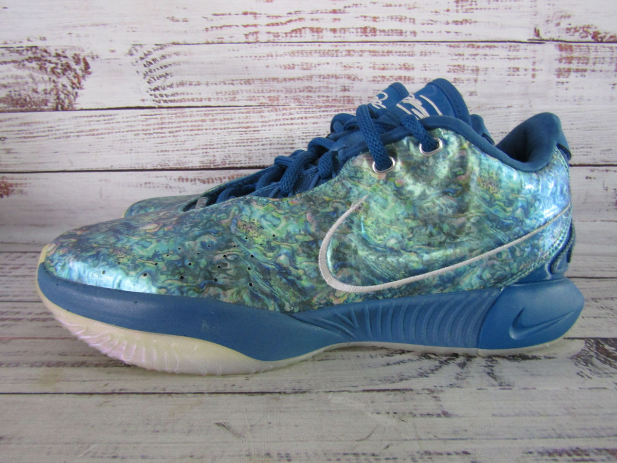 Nike LeBron 21 Abalone Men's Blue Basketball Sneakers Size 9 FN0708-400
