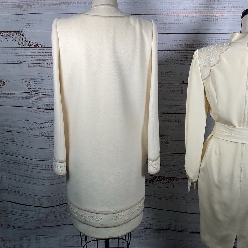 S. BALIAN DESIGNS 2pc. Women's Embroidered Belted Dress & Coat SEE MEASUREMENTS