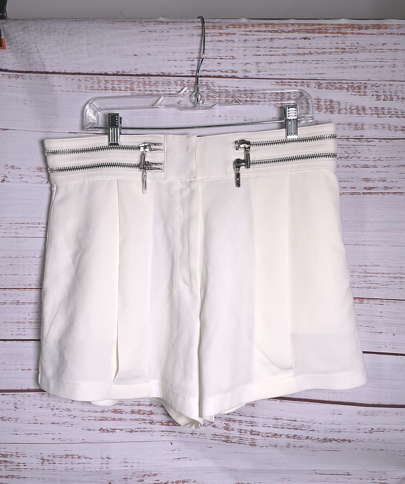 Nonchalant Label Lowie Double-Zip Shorts White XXL