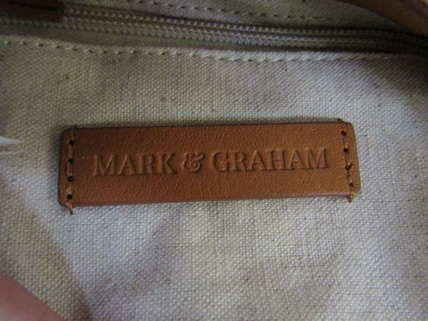 Mark & Graham Women's Beige Cotton Linen Blend Leather Trim Handbag
