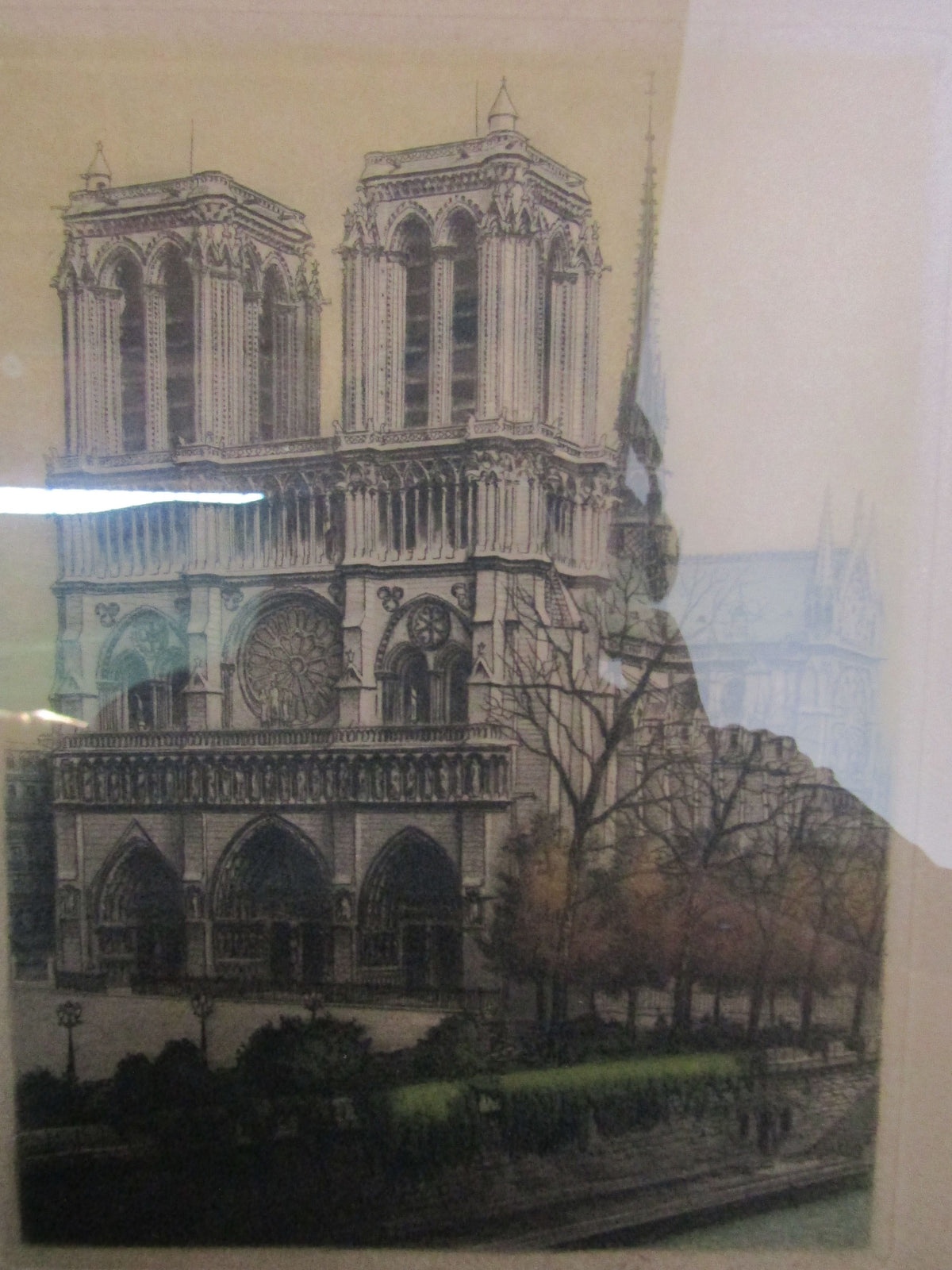 Notre-Dame Cathedral of Paris Print by Artist Pencil Signed
