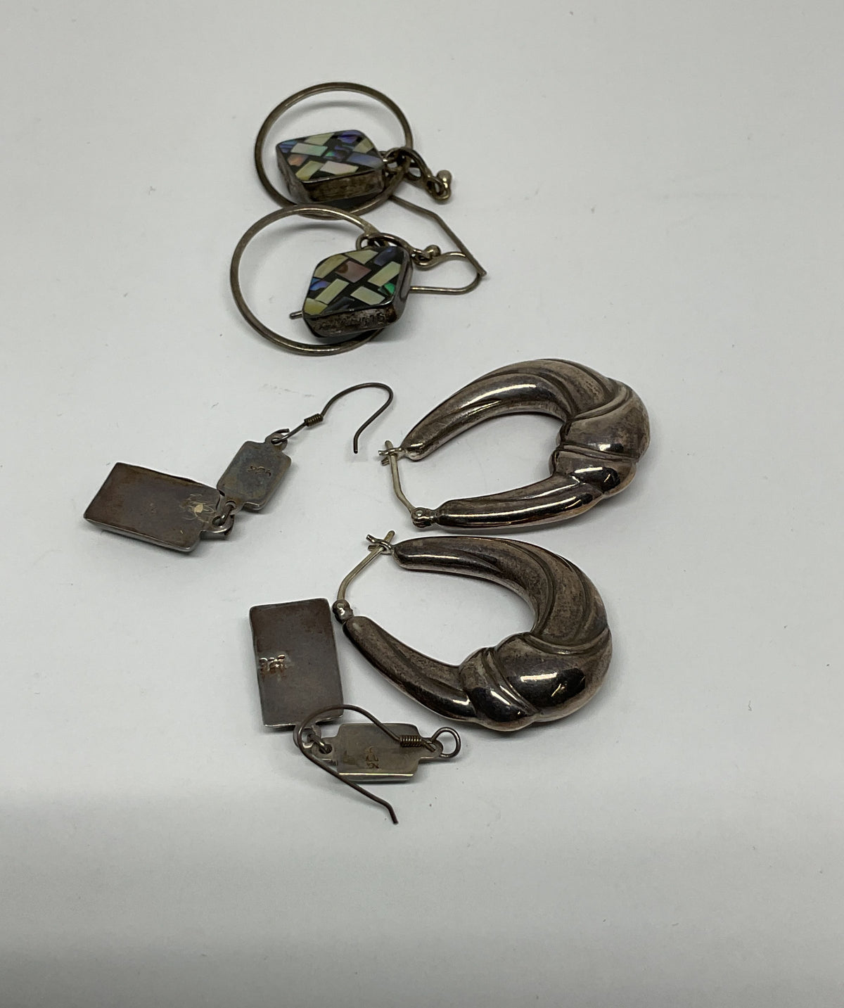 Lot 3 Sterling Silver Vintage Earrings 13.7 Grams