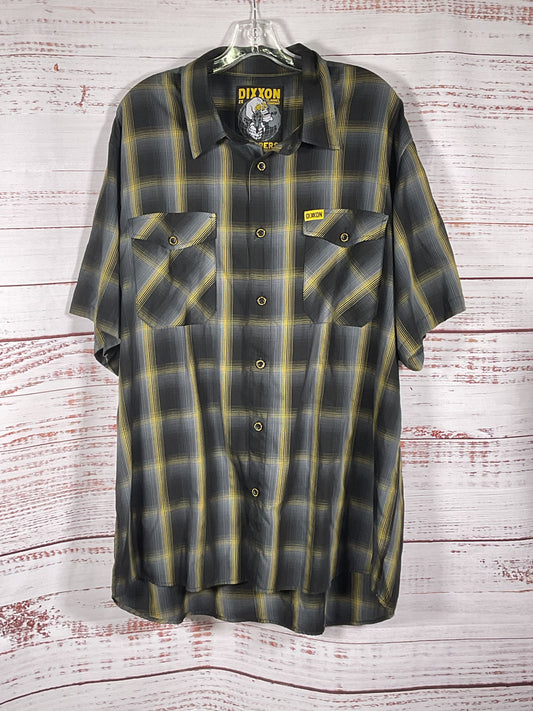 Dixxon Black Yellow Short Sleeve Flannel Chambers - Size 2XL