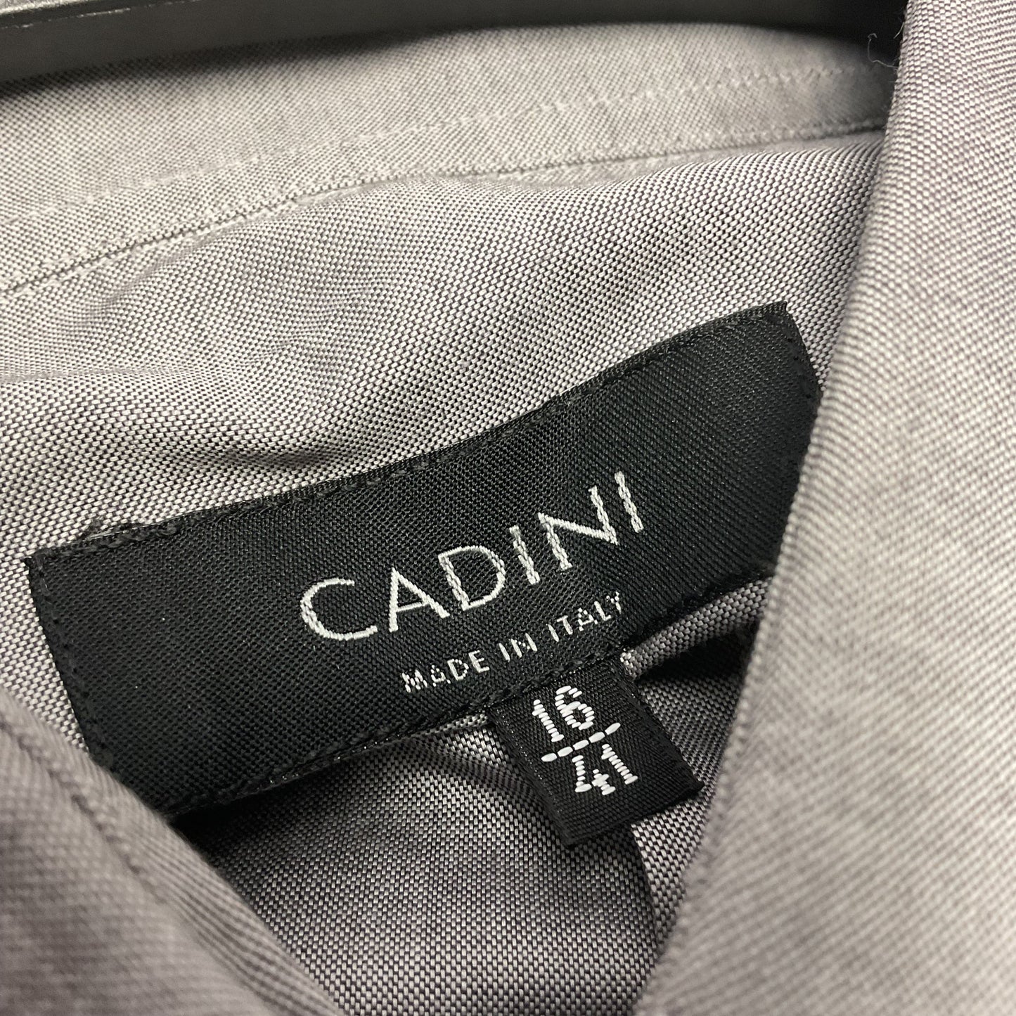 Cadini Grey French Cuff Long Sleeve Button Up Dress Shirt - Size 16 41