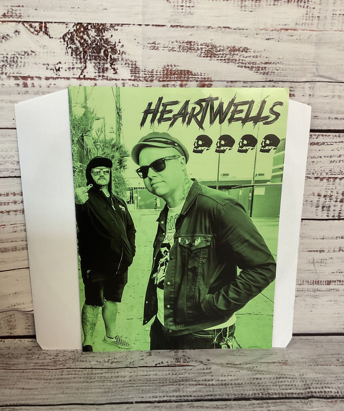 Heartwells The New Old School Autographed Vinyl Record Green Black