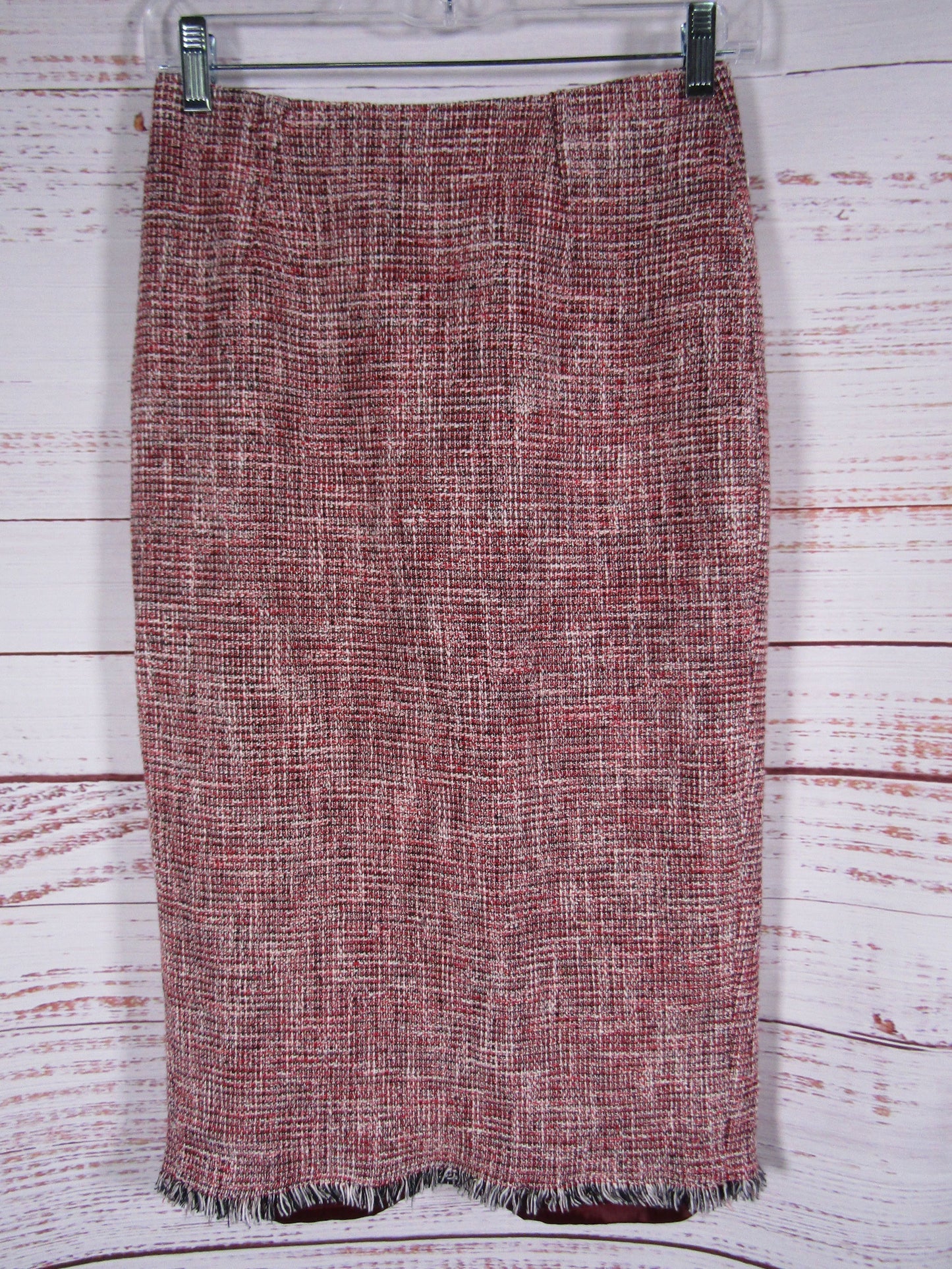 L.K. Bennett Women's Red Tweed Skirt Size 2