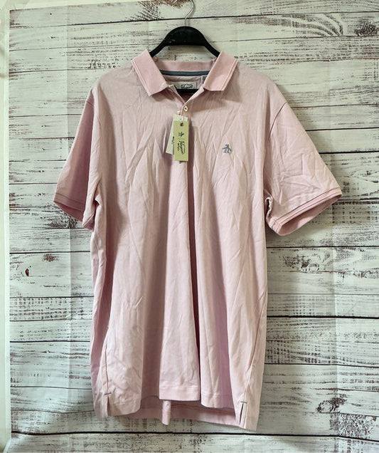 NWT Men's Penguin Polo Shirt Pink Size XL