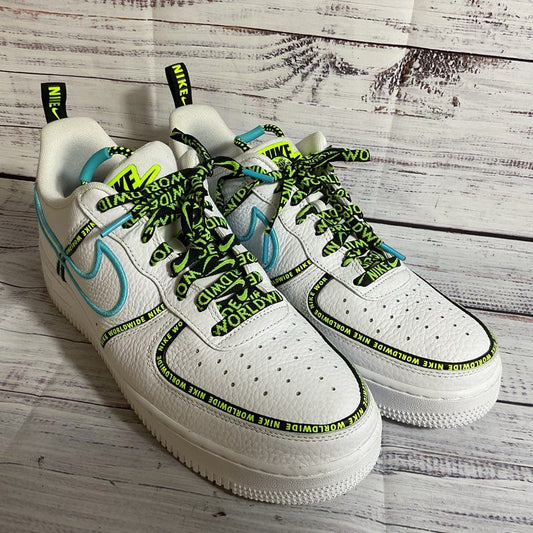 NIKE Air Force 1 Worldwide CK7213-100 Men's White/Green Sneakers Shoes- SZ 10.5