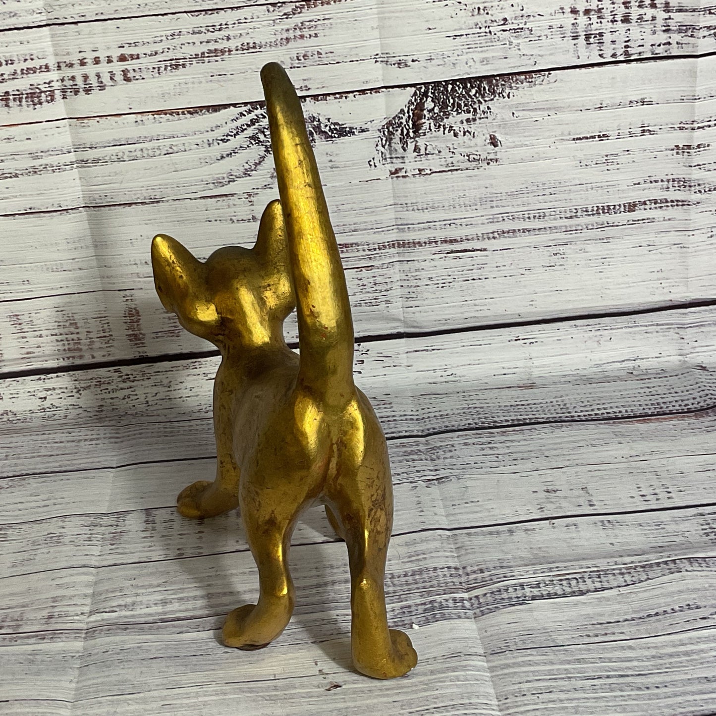 1973 VTG. ANTHONY FREEMAN MCFARLIN? Gold Leave Cat Figurine- 8" x 10"