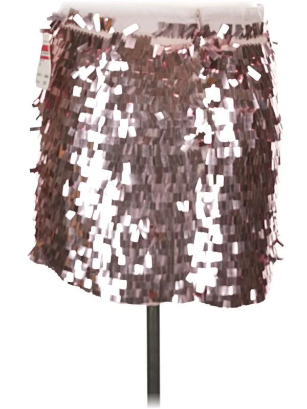 NWT Women's Trina Turk Pink Sequined Placket "Ariel" Skirt Size 00 Retail $268