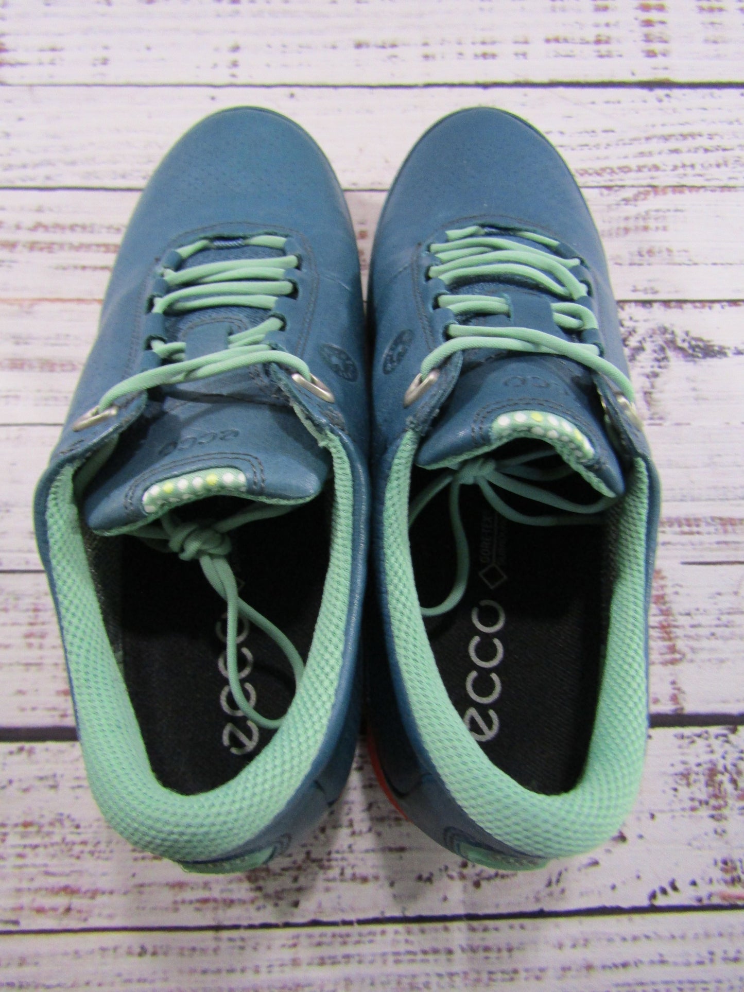 Ecco Cool Pro Women's Blue Leather Gore-Tex Waterproof Golf Shoes Size 6