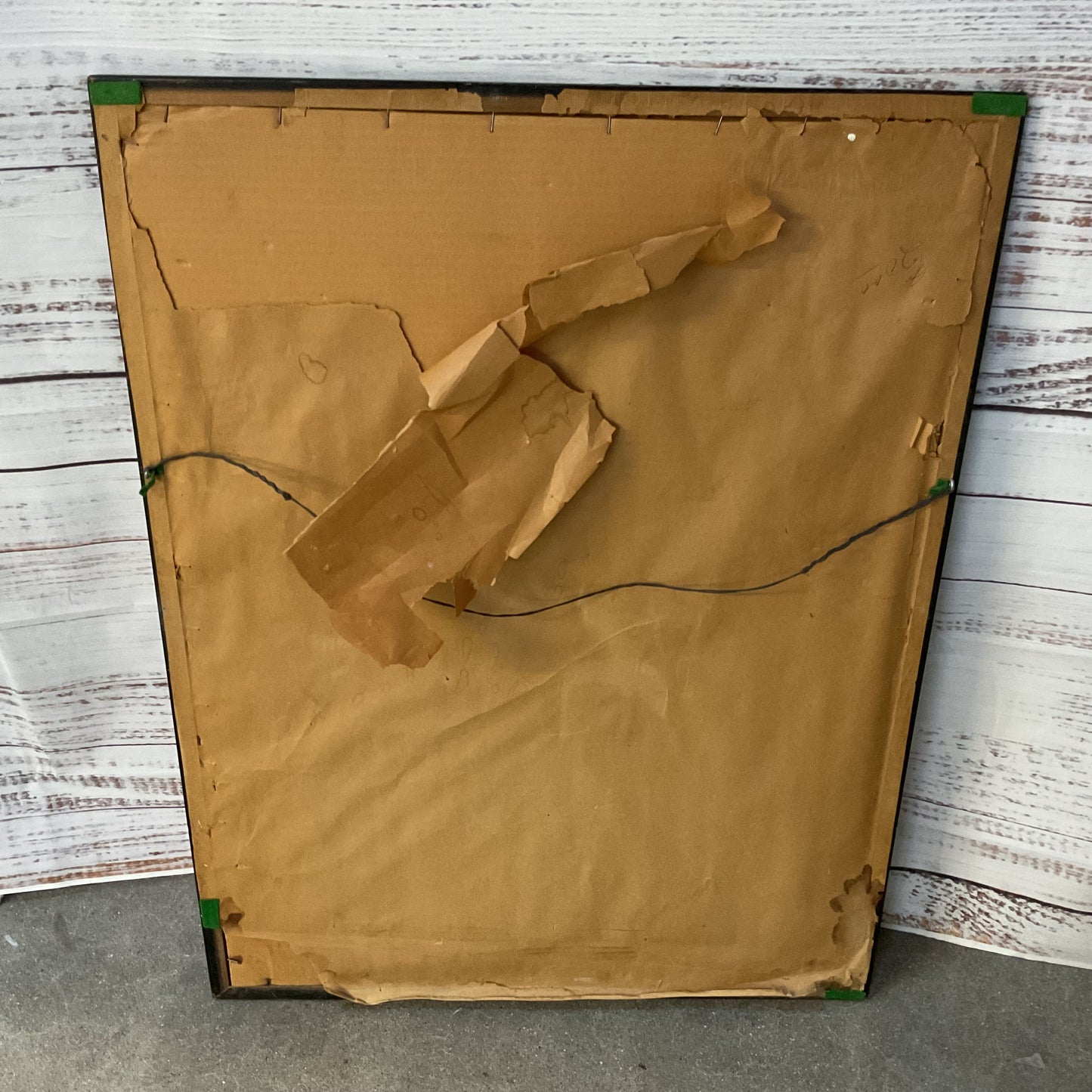 VTG. Pencil Signed Yiddish Pensive Man Abstract Lithograph FRAMED 33.5" X 25.5"