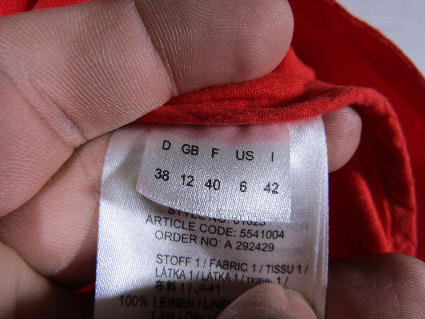 Oui Women's Red Linen Blazer Jacket Size 6