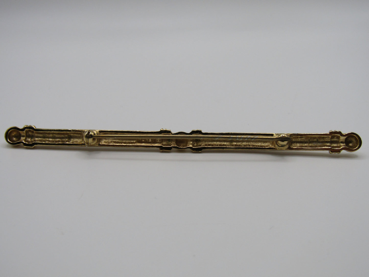 Vintage Monet Gold Plated Bar Brooch Pin