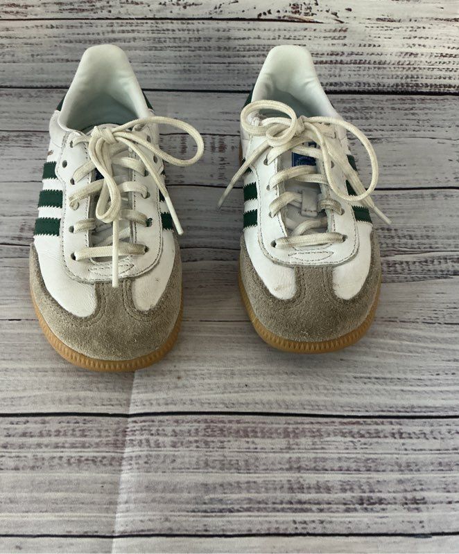 Children's adidas Samba White W/green Sneaker Size 10K