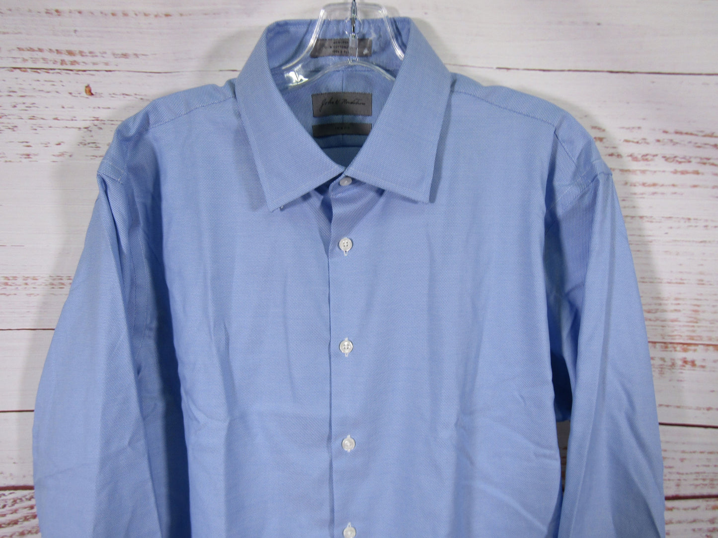Nordstrom Men's Blue Long Sleeve Button Down Cotton Shirt Size 17/ 36-37