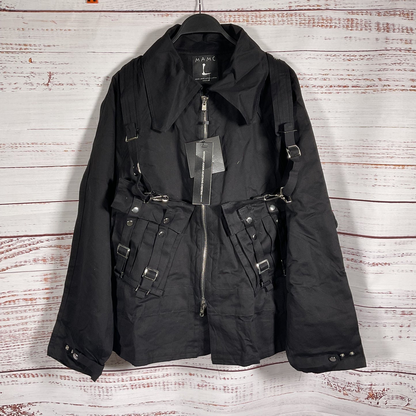 MAMC "Bondage" Detail Punk Strap Jacket - Size Large New