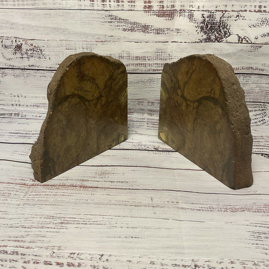 Rhyolite Natural Agate Stone 6" Tall Matching Pair Bookend 12.5lb