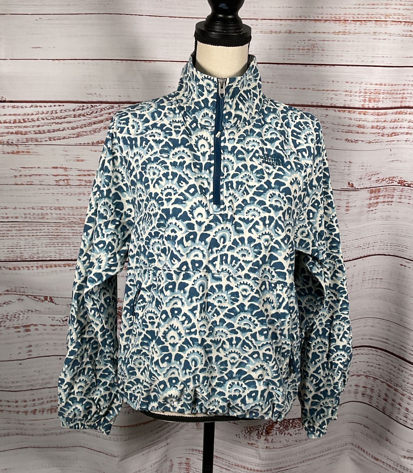 The North Face Printed Class V Pullover Anorak Jacket Monterey Blue M
