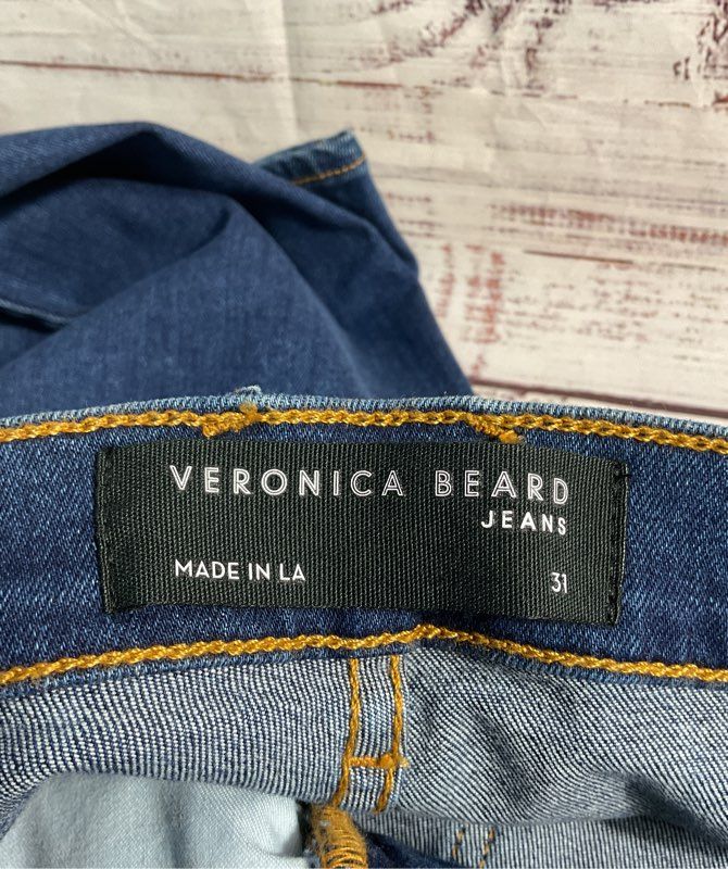 Veronica Beard Carly Kick Flare High Rise Women's Blue Jeans Size 31