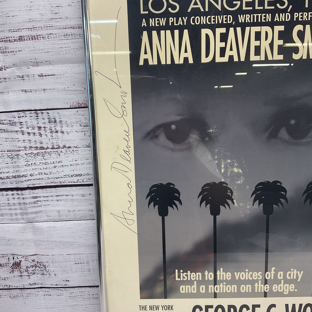 Twilight Los Angeles 1992 Broadway Window Card Poster Anna Deavere Smith Signed