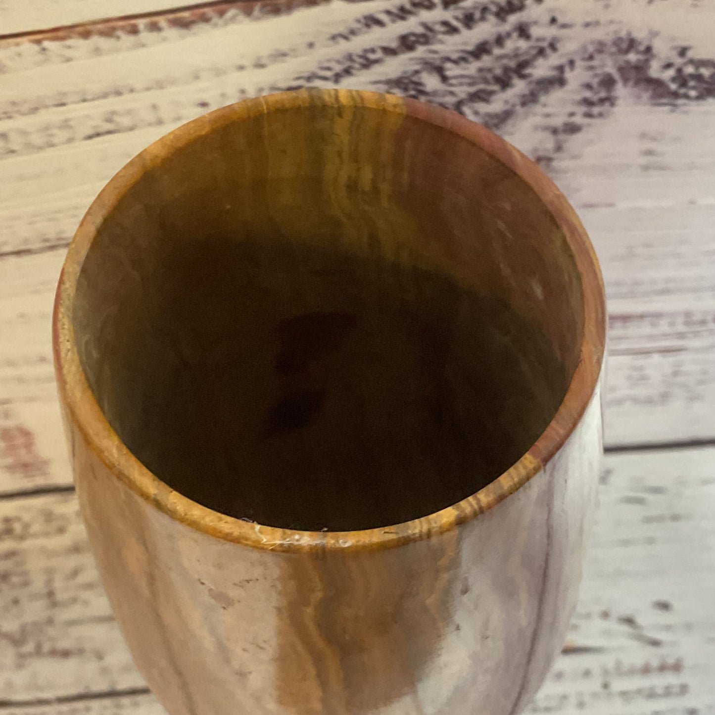 VTG. Marble Onyx 7.75" Stone Goblet